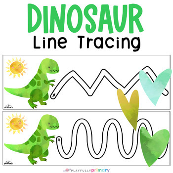 Preview of Line Tracing Practice, Preschool Dinosaur Activities, PreK Fine Motor Prewriting