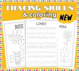 Fine Motor Tracing Skills Worksheet: Lines, Shapes, FLOWER