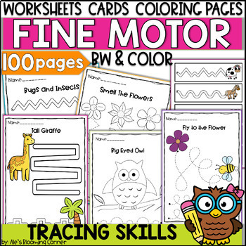 Preview of Fine Motor Skills Activities Worksheet Tracing Lines Preschool PreK Morning Work
