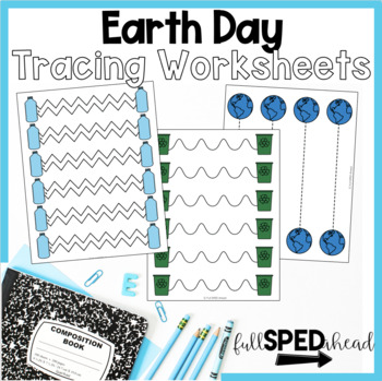 Preview of Fine Motor Tracing Worksheet Practice Occupational Therapy Earth Day Holiday