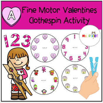 Preview of Fine Motor Valentines Day Clothespin Activity