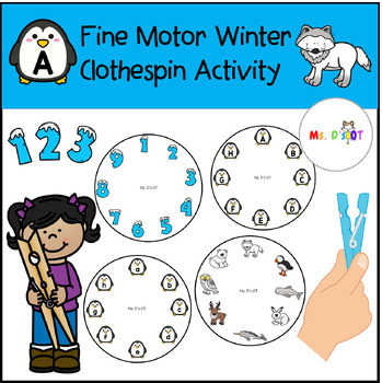 Preview of Fine Motor Winter Clothespin Activity