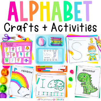 Preview of Fine Motor Activities and Crafts, Alphabet Fine Motor Skills Journal Worksheets