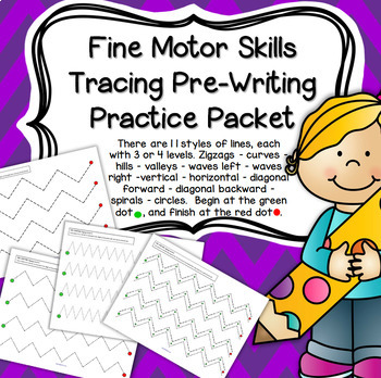 Preview of Tracing Lines Pre-Writing Practice Fine Motor Skills Preschool PreK