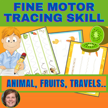 Preview of Fine motor tracing skill/ Prewriting lines and shapes for Pencil control.