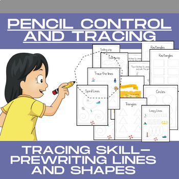 Preview of Fine motor tracing skill- Prewriting lines and shapes for Pencil control