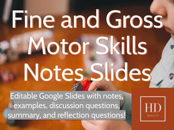 Preview of Fine vs. Gross Motor Skills Google Slides for Child Development