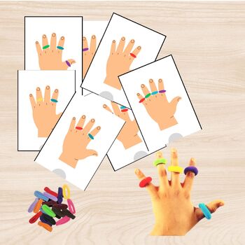 Preview of Finger Activity with Hair Ties, Color Matching Worksheet for Toddlers
