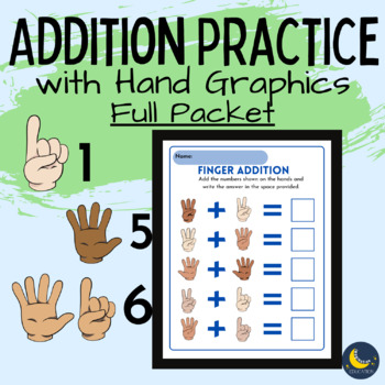 Preview of Kindergarten Addition Packet with Hand Graphics