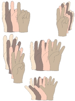 Preview of Finger Counting Hands Clip Art:  Show Numbers From 1 to 10 with Fingers!