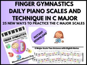 Preview of Finger Gymnastics: 25 Daily Piano Scales and Technique in C Major (mini sample)