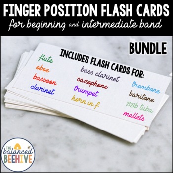 Preview of Band Fingering Flash Cards BUNDLE