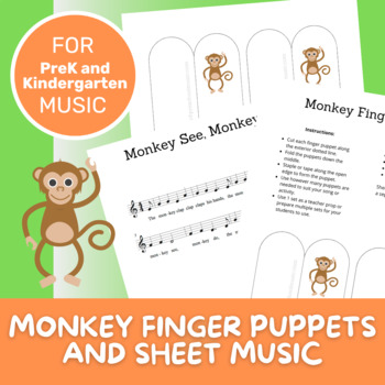 Preview of Finger Puppet Songs | Monkey Theme | PreK Musical Activities