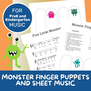 Preview of Finger Puppet Songs | Monster Theme | Movement and Musical Activities