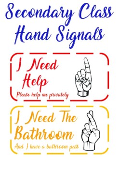 Preview of Finger Signals for Classroom Management