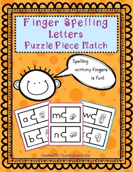 Preview of Finger Spelling and Letters Puzzle Piece Match