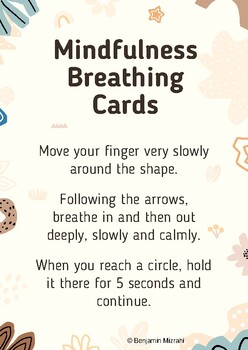 Preview of Finger Tracing Calming Cards, Printable Mindfulness Flash Cards Calm Down Corner