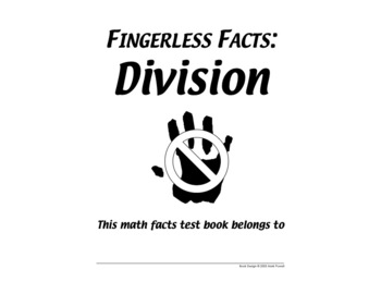 Preview of Fingerless Facts Division Memorization Booklet