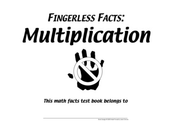 Preview of Fingerless Facts Multiplication Memorization Booklet
