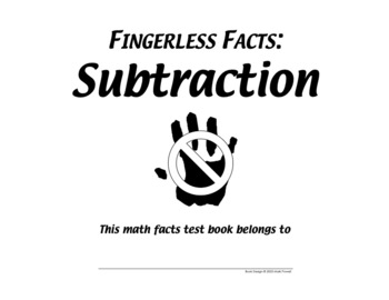 Preview of Fingerless Facts Subtraction Memorization Booklet