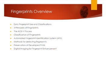 Preview of Fingerprint Analysis