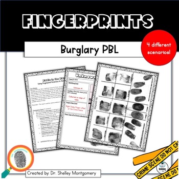 Preview of Fingerprint Burglary PBL for Forensics | No Prep | Print and Go