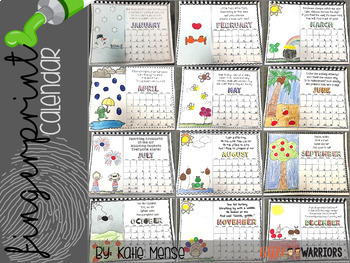 Preview of Fingerprint Calendar {Editable} Parent Christmas Gift