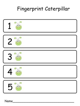 Fingerprint Count Caterpillar - Numeral Recognition, One-to-One Counting
