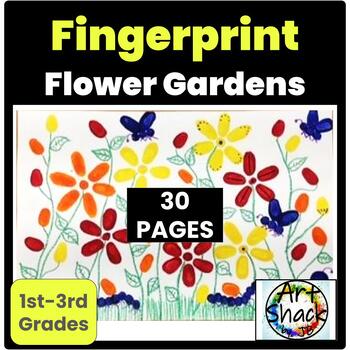 Preview of Fingerprint Flower Garden Scene-Unit Plan: Ed Emberley-inspired.