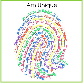 Impronta digitale - I Am Unique Writing Activity