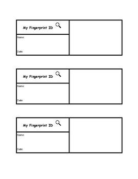 Preview of Fingerprint ID Cards - Forensic Science