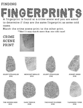 Preview of Fingerprint Matching Activity