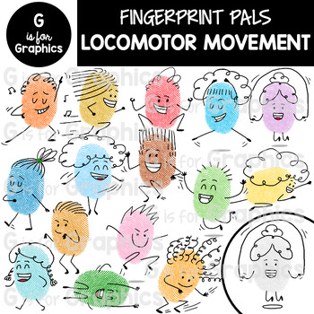 Preview of Fingerprint Pals Locomotor Movement Clipart
