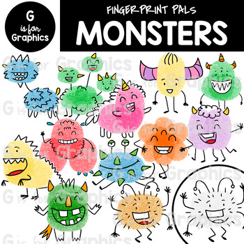 Preview of Fingerprint Pals Monsters Clipart​