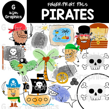 Preview of Fingerprint Pals Pirates Clipart​
