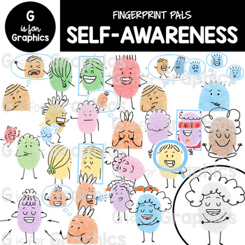 Preview of Fingerprint Pals Self-awareness Clipart​