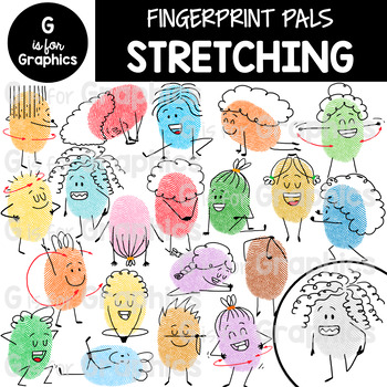 Preview of Fingerprint Pals Stretching Clipart