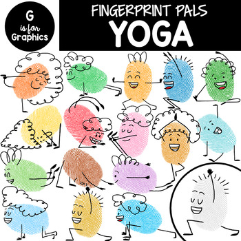 Preview of Fingerprint Pals Yoga Clipart