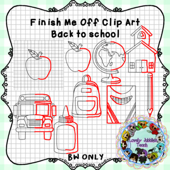 Preview of Finish Me Off Back to School Clip art
