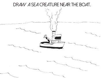 Preview of Finish The Drawing Prompt Bell Ringer Art Sketchbook Exercise-Boat