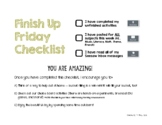 Finish-Up Friday Home Learning Seesaw Checklist