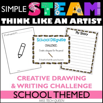 Preview of Finish the Doodle Back to School STEAM Activity Finish the drawing Prompts