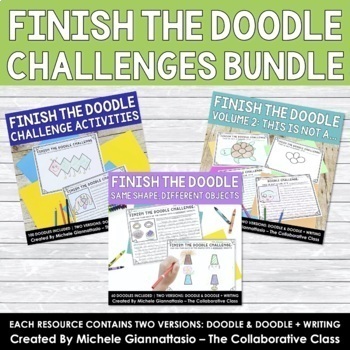 Preview of Finish the Doodle Challenges BUNDLE | Brain Break | Early Finisher | Centers