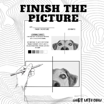 Preview of Finish the Drawing #3/ Learning to Draw/ Simple Grid Drawing/ Middle-High School