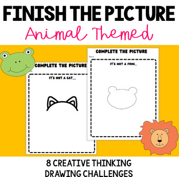 Preview of Finish the Drawing Animal Themed | Gifted and Talented Activity | Creativity