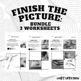 Finish the Drawing Bundle/ 3 Worksheets/ Learning to Draw/