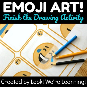 Preview of Finish the Drawing Symmetry Activity: Emoji Art!