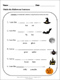 Finish the Halloween Sentence Worksheet
