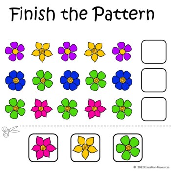 Flower Themed Finish the Pattern by EducationResources | TpT