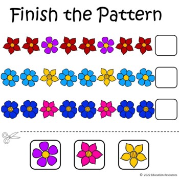 Flower Themed Finish the Pattern by EducationResources | TpT